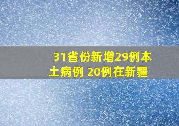 31省份新增29例本土病例 20例在新疆